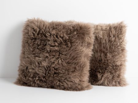 Lalo Lambskin Pillow, Taupe, Set Of 2 Online Hot Sale