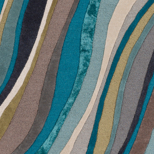 Lounge Wool Teal Rug in Various Sizes Supply