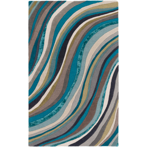 Lounge Wool Teal Rug in Various Sizes Supply