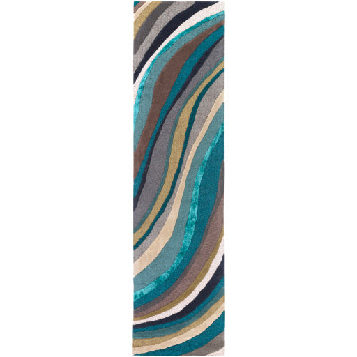 Lounge Wool Teal Rug in Various Sizes Supply