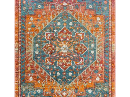 Herati Bright Orange Rug in Various Sizes Hot on Sale