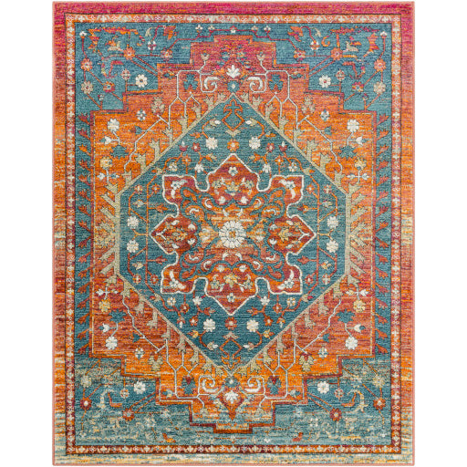 Herati Bright Orange Rug in Various Sizes Hot on Sale