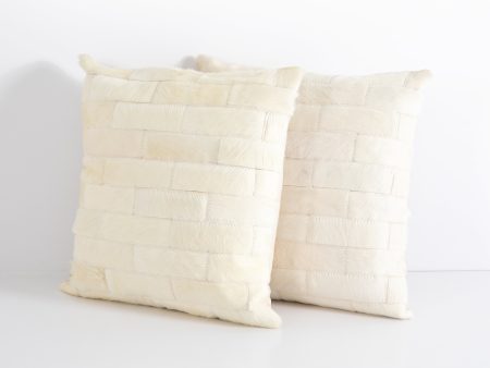 Hardwin Hide Pillow, Cream, Set Of 2 For Cheap