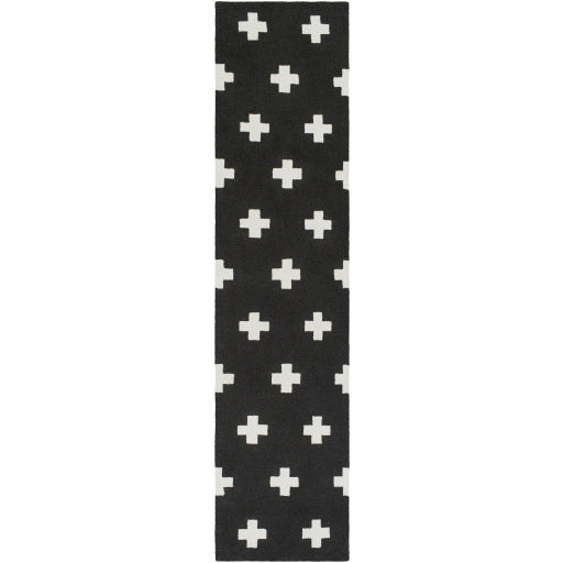 Hilda Wool Black Rug in Various Sizes For Cheap