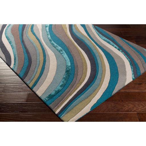 Lounge Wool Teal Rug in Various Sizes Supply