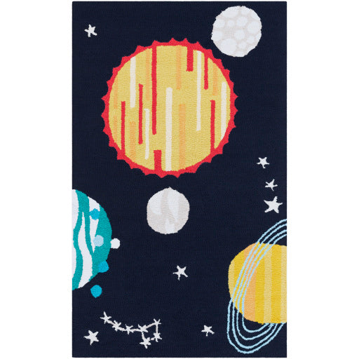 Peek-a-boo Poly Acrylic Navy Rug in Various Sizes Discount