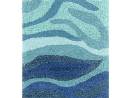 Pigments Teal Rug in Various Sizes Online Sale