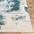 Rafetus Ets-2354 Teal Rug in Various Sizes For Sale