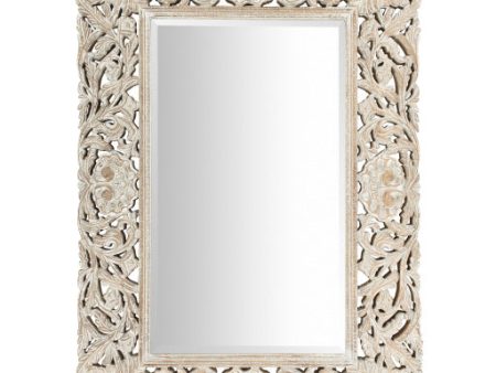 Naomi Wood White Mirror 3 6 H x 2 6 W For Sale