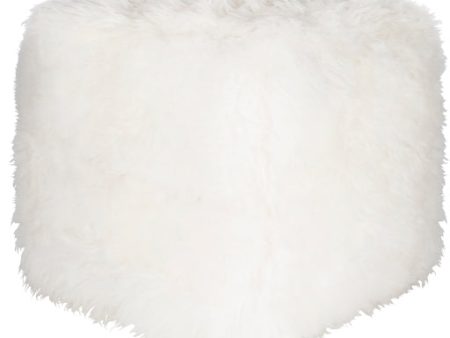 Bahati Sheepskin Cream Pouf Fashion