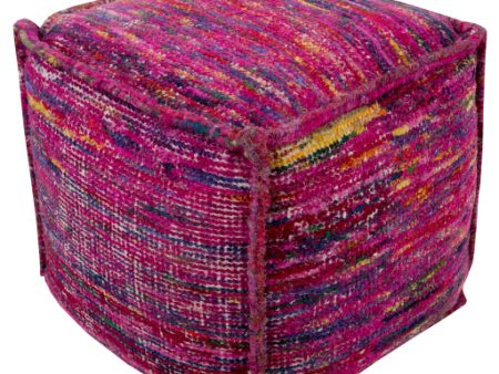 Bazaar Cotton Fuschia Pouf Online Sale