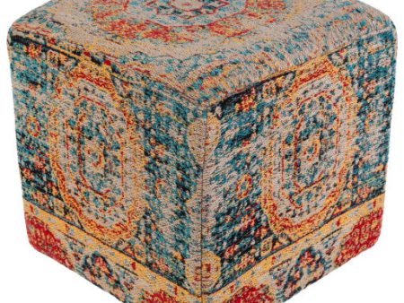 Amsterdam Chenille-polyester Bright Blue Pouf Online Hot Sale