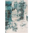 Rafetus Ets-2354 Teal Rug in Various Sizes For Sale