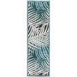 Portera Indoor Outdoor Polyolefin Teal Rug in Various Sizes on Sale