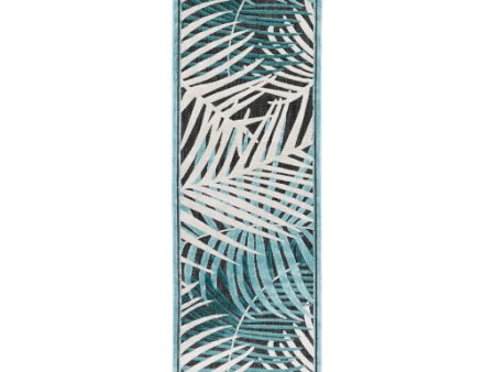 Portera Indoor Outdoor Polyolefin Teal Rug in Various Sizes on Sale