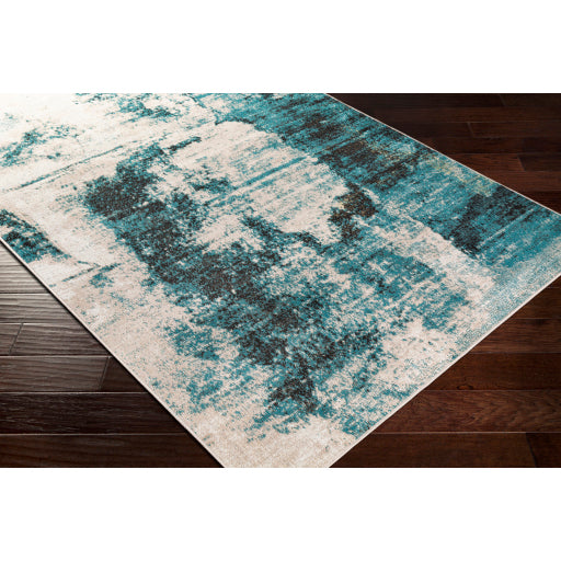 Rafetus Ets-2354 Teal Rug in Various Sizes For Sale