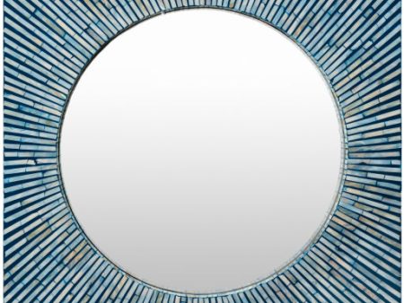 Avondale Blue and Ivory Mirror 24 H x 24 W Sale