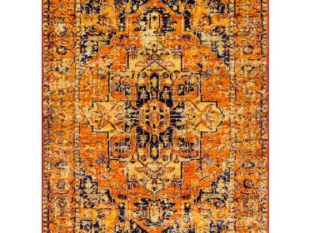 Monte Carlo Bright Orange Rug in Various Sizes For Cheap