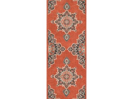 Alfresco Indoor Outdoor Olefin Burnt Orange Rug in Various Sizes For Cheap