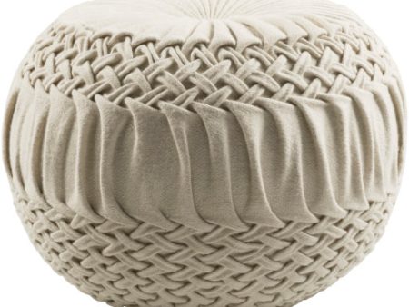 Alana Wool Cream Pouf Online Sale