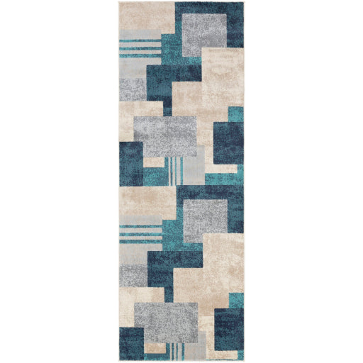 City Cit-2343 Aqua Rug in Various Sizes Discount