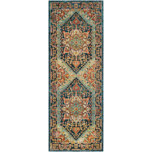 Masala Market Teal Rug in Various Sizes Discount