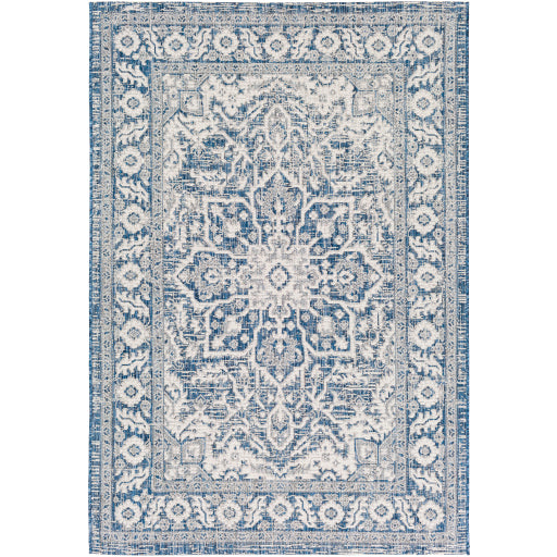 Eagean Indoor Outdoor Navy Rug in Various Sizes For Sale