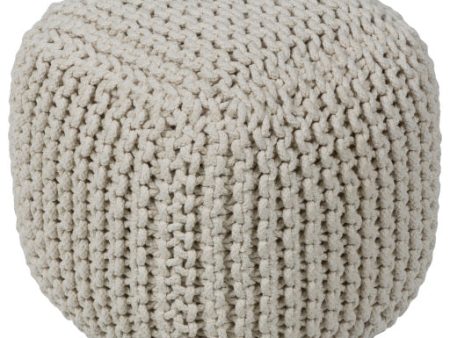 Braga Cotton Cream Pouf on Sale