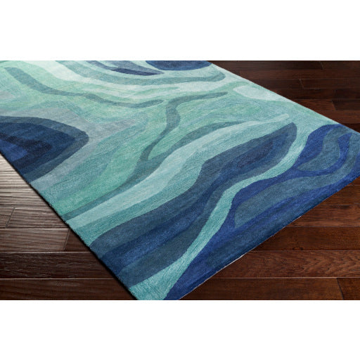 Pigments Teal Rug in Various Sizes Online Sale