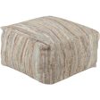 Anthracite Leather Cream Pouf Online