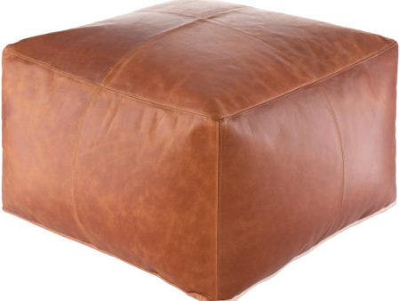 Barrington Leather Black Pouf Online Sale