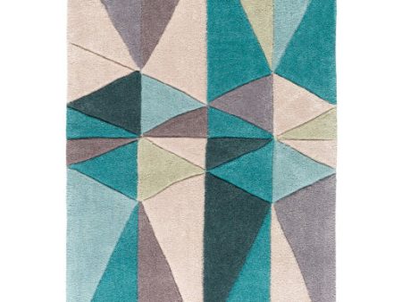 Cosmopolitan Teal Rug in Various Sizes For Sale