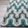 Cosmopolitan Cos-9175 Teal Rug in Various Sizes on Sale