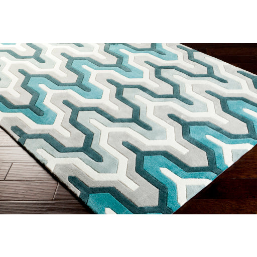 Cosmopolitan Cos-9175 Teal Rug in Various Sizes on Sale