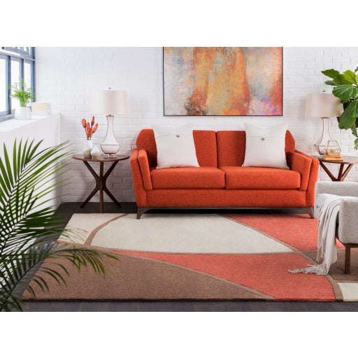 Cosmopolitan Rust Rug in Various Sizes For Sale