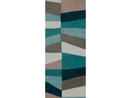 Cosmopolitan Cos-9187 Teal Rug in Various Sizes For Discount