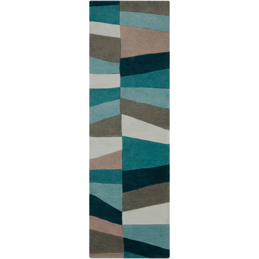 Cosmopolitan Cos-9187 Teal Rug in Various Sizes For Discount