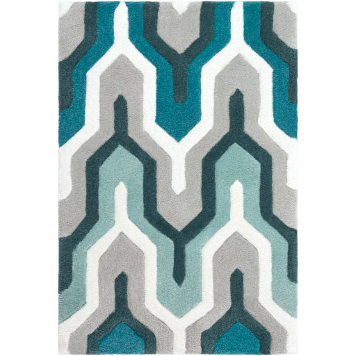 Cosmopolitan Cos-9175 Teal Rug in Various Sizes on Sale