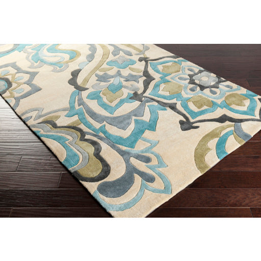 Cosmopolitan Cos-9209 Teal Rug in Various Sizes on Sale